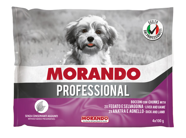 MORANDO Professional Nassfutter Hund Multipack Wild & Ente, Adult, 4 x 100 g