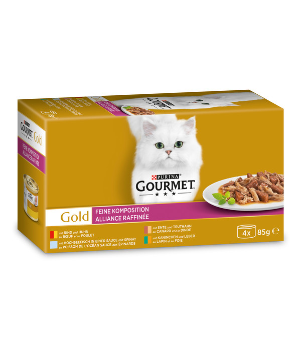PURINA GOURMET™ Gold Nassfutter für Katzen Feine Komposition, 4 x 85 g
