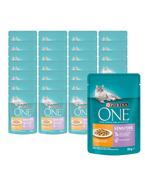 PURINA ONE® Nassfutter für Katzen Sensitive, 26 x 85 g