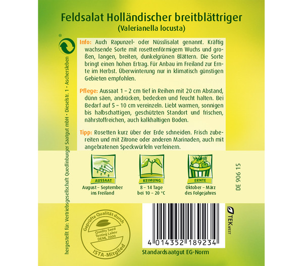 Quedlinburger Samen Feldsalat 'Holländischer Breitblättriger'