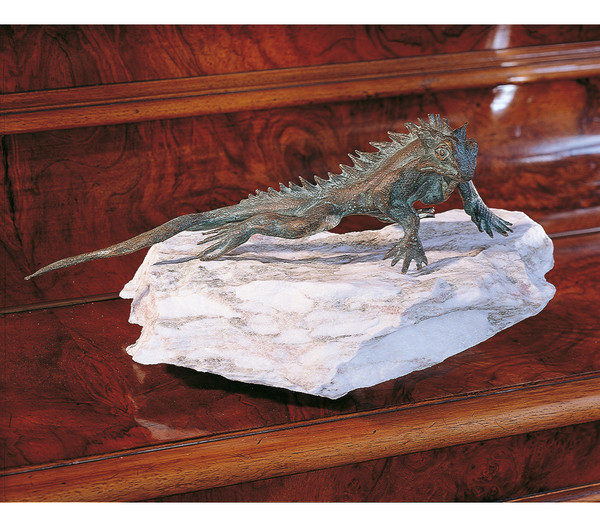 Rottenecker Bronze-Gecko, ca. B18/H6/T7,5 cm