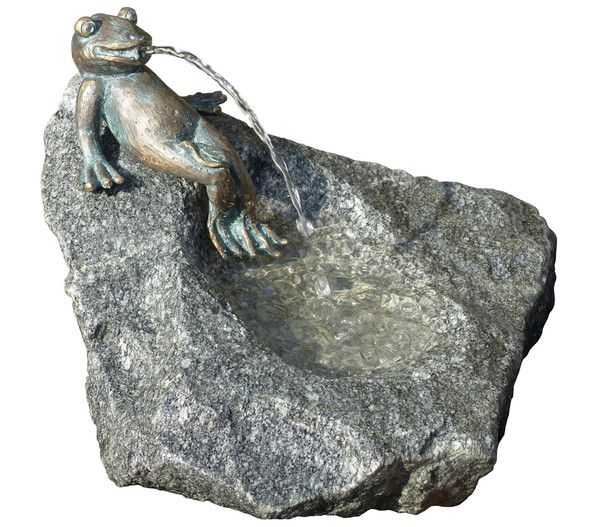 Rottenecker Granit-Gartenbrunnen Frosch Heinrich, Ø 55 x 60 cm