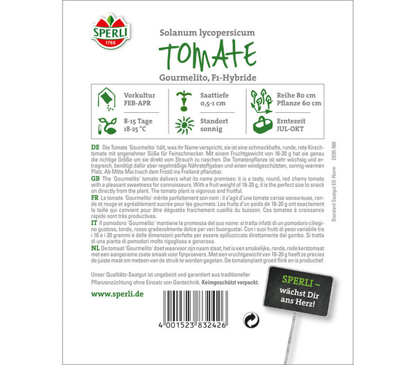 SPERLI Samen Tomate 'Gourmelito'