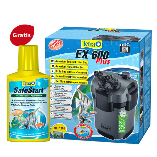 Tetra Außenfilter EX 600 Plus + GRATIS SafeStart 50 ml