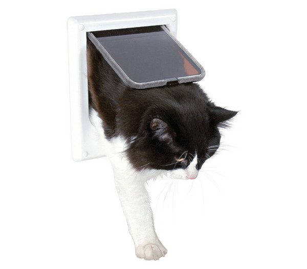 Trixie Katzenklappe 4-Wege-Freilauftür, elektromagnetisch, 15,8 x 14,7 cm