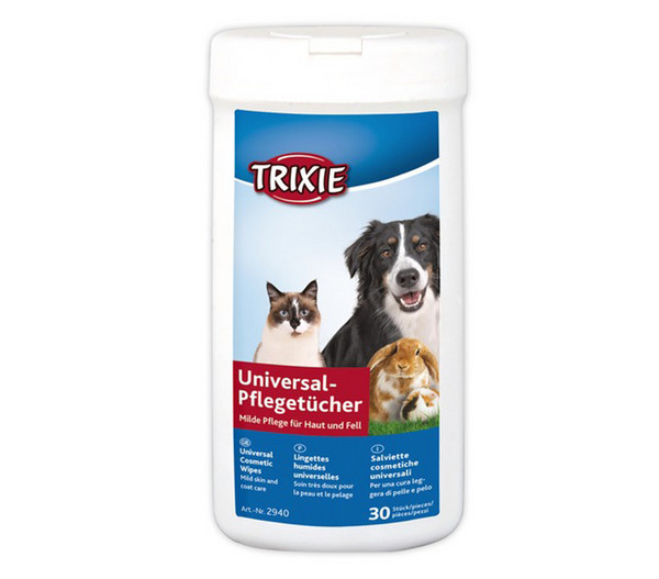 Trixie Universal-Pflegetücher für Hunde, Katzen und Kleintiere, 30 Stück