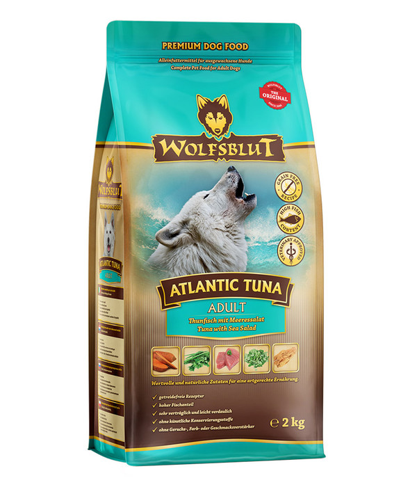 WOLFSBLUT Trockenfutter für Hunde Atlantic Tuna Adult, Thunfisch & Meeressalat