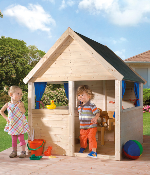 Kinderspielhaus mit Wunschname kostenlos Spielhaus Kindergartenhaus Made in EU