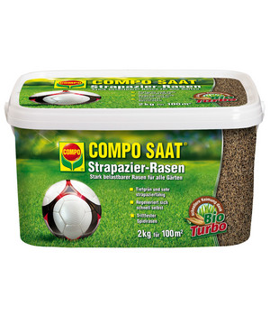 COMPO SAAT Strapazier-Rasen Spezielle Rasensaat-Mischung mit wirkaktivem Keimbeschleuniger 1 kg 50 m²