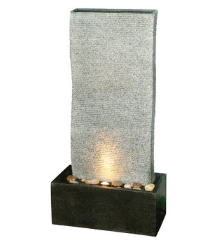 ca Granit Dehner Brunnen Pillar mit LED Beleuchtung 56 x 33 x 56 cm schwarz